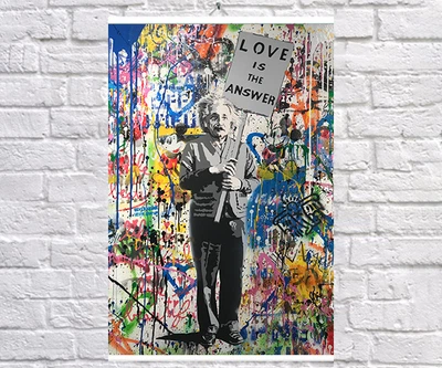 Постер-плакат BEGEMOT Стріт-Арт Альберт Ейнштейн Albert Einstein 40x61 см (1121324)