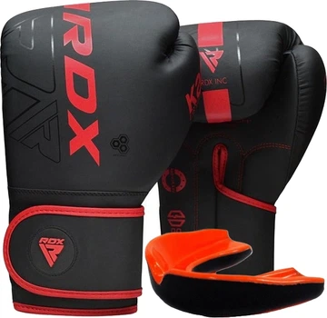 Боксерские перчатки RDX F6 Kara 16 унций + Капа Matte Red (BGR-F6MR-16OZ)