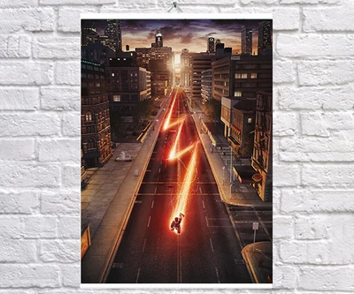 Постер плакат BEGEMOT Супергерои DC Флеш Flash 61х90 см (1121522-1)