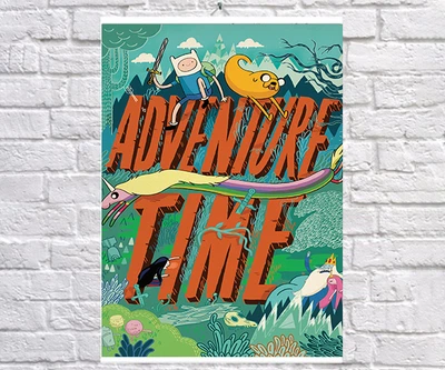 Постер плакат BEGEMOT Мультфильм Время приключений Adventure Time 61х90 см(1121471-1)