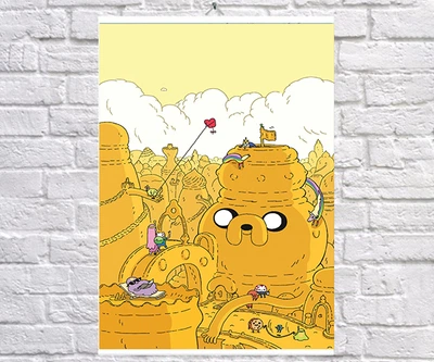Постер плакат BEGEMOT Мультфильм Время приключений Adventure Time 40x61 см(1121477)