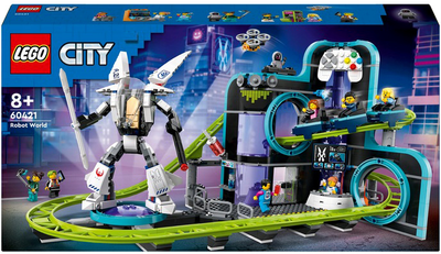 Zestaw klocków LEGO City Park Świat Robotów z rollercoasterem 986 elementów (60421)