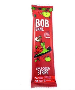 Натуральні Яблучно-Вишневі Страйпс ТМ BOB SNAIL пастила без цукру Равлик Боб