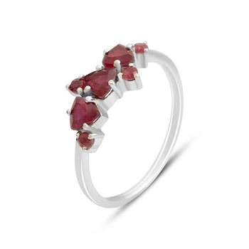 Срібна каблучка з натуральним рубіном 1.313ct, вага виробу 1,79 гр (2157830)