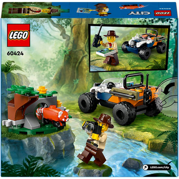 Zestaw klocków LEGO City Quad badacza dżungli z pandą czerwoną 92 elementy (60424)