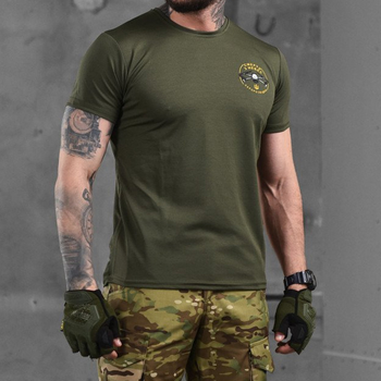 Чоловіча футболка Coolmax з принтом "Аеророзвідка" олива розмір M