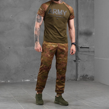 Літній чоловічий костюм Army Coolmax футболка + штани мультикам розмір 2XL