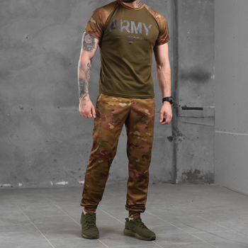 Літній чоловічий костюм Army Coolmax футболка + штани мультикам розмір S
