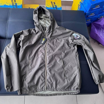 Летняя Куртка с сетчатой ​​подкладкой / Легкая Ветровка хаки размер 2XL