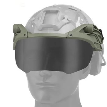 Защитные флип очки на шлем Fast с 2-мя сменными линзами олива