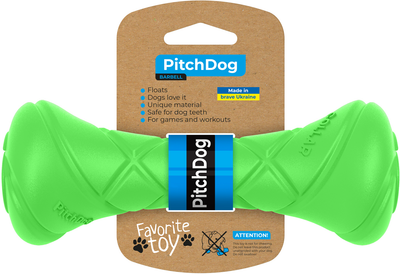 Ігрова гантель PitchDog для апортування 7 см Зелена (4823089334219)