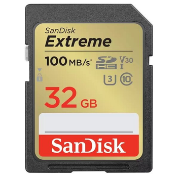 Карта памяти SD 32Gb SanDisk Extreme V30 C10 UHS-I U3 (SDSDXVT-032G-GNCIN)