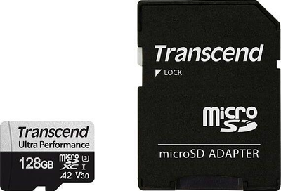 Карта памяти microSD 128Gb Transcend 340S C10 UHS-I U3 A2 + SD адаптер (TS128GUSD340S)