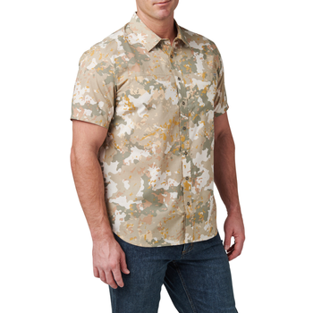 Рубашка тактическая 5.11 Tactical® Wyatt Print Short Sleeve Shirt L Sand Dune Canopy Camo