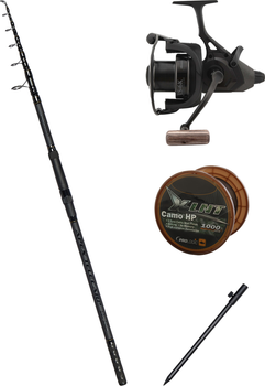 Набір Вудлище коропове Brain Apex Tele Carp Black 4.2 м + Котушка коропова Okuma 6K + Волосінь Prologic XLNT HP 1000 м + Стійка Prologic Avenger Tele Bankstick 50-85 см (18585498+13531509+18460347+18461796)
