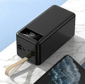 УМБ Павербанк Power bank SPO 4 роз'єми 60000 mAh з ліхтариком Чорний
