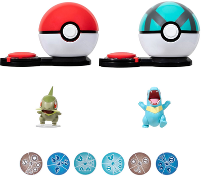 Figurki do gier Jazwares Pokemon Surprise Attack Axew Poké Ball vs. Totodile Net Ball 5 cm (191726483175)