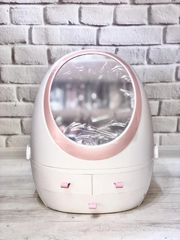 Органайзер для косметики пластиковый с зеркалом, 757W-37
