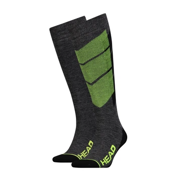 Шкарпетки гірськолижні Head UNISEX SKI GRAPHIC KNEEHIGH 2PPK чорний, жовтий Унісекс 35-38