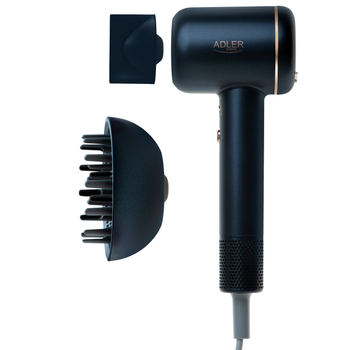 Фен для волос ADLER AD 2270 black 1600W с дисплеем ионизация