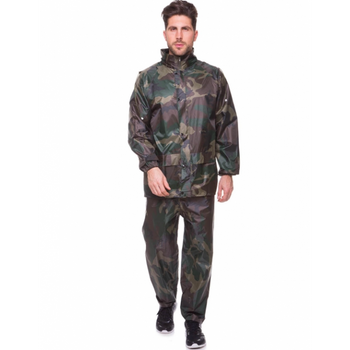 Костюм-дощовик з капюшоном тактичний 2XL комплект штани+куртка Камуфляж Ліс (D-2019091625)