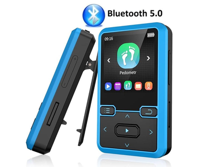 MP3 плеер Benjie M10 Clip Bluetooth 5.0 Hi-Fi 32Gb с клипсой Black/Blue