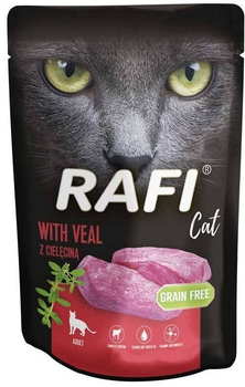 Вологий корм для котів Dolina Noteci Rafi Cat з телятиною 10 x 100 г (5902921394532)
