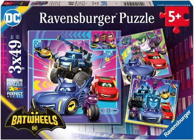 Puzzle Ravensburger Batwheels 3 x 49 elementów (4005555010562)