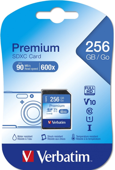 Karta pamięci Verbatim Premium SDXC 256GB Class 10 (0023942440260)