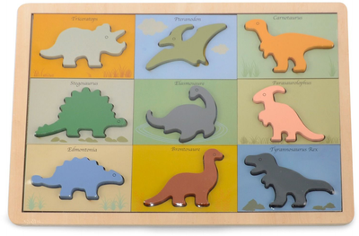 Puzzle drewniane Magni Dino 9 elementów (5707594327517)