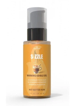 Согревающий массажный гель Sensuva Sizzle Lips Butter Rum (59 мл), без сахара, съедобный