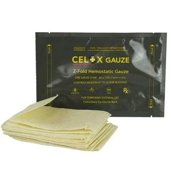 Гемостатичний бинт Celox Z-Fold Rapid Hemostatic Gauze 7.6см х 3м (99873)