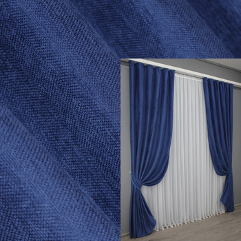 Комплект готових штор VR-Textil Льон № 1376ш 150х270 см 2 шт Синій (33-0241)
