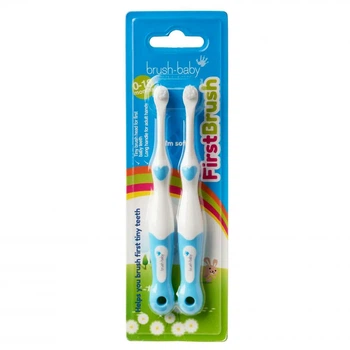 Зубна щітка від 0 до 18 місяців Brush-baby First Brush набір 2 шт Blue