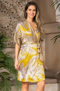 Короткий халат на запах Mia-Amore 7223 2XL/3XL Принт