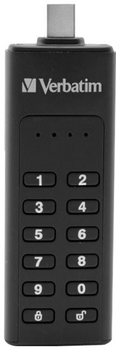Pendrive Verbatim Keypad Secure 128GB USB 3.0 Type-C z klawiaturą Black (0023942494324)