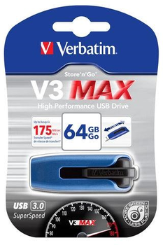 Флеш пам'ять Verbatim V3 Max 64GB USB 3.0 Blue (0023942498070)