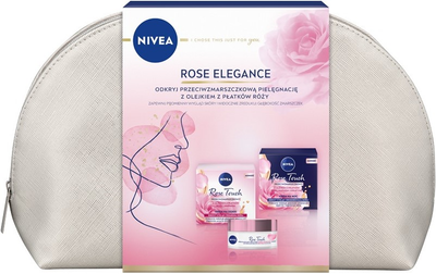 Набір для догляду за обличчям Nivea Rose Elegance Денний крем 50 мл + Нічний крем 50 мл + Косметичка (9005800363561)