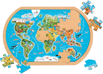 Puzzle drewniane RSToys Kids Activity World 45 x 29 x 0.7 cm 36 elementów (8004817111661)