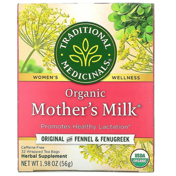 Чай з фенхелем та пажитником Traditional Medicinals Mother's Milk для підвищення лактації 32 чайних пакетиків