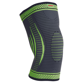 Компрессионный наколенник MadMax MFA-284 3D Compressive knee support Dark grey/Neon green (1шт.) L