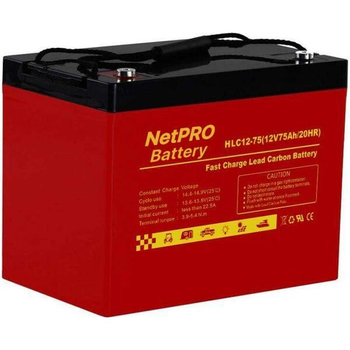 Акумулятор NetPRO HLC 12-75 (12V/75Ah carbon GEL)