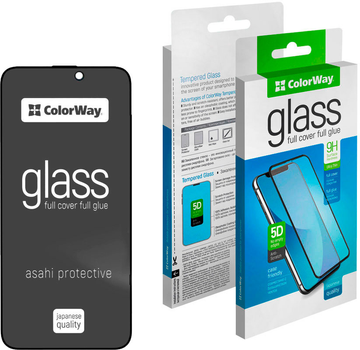Захисне скло ColorWay Anti-Spy для Apple iPhone 15 Black (CW-GSFGASAI15-BK)