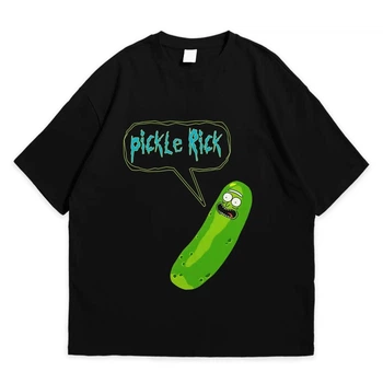 Футболка с принтом Рик и Морти Pickle Rick L Черный Ф Мульт008-Ч L
