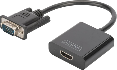 Адаптер Digitus VGA - HDMI 0.15 м Black (DA-70473) (955555904138888) - Уцінка