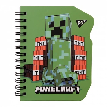 Записна книга блокнот YES Minecraft. Creeper В7 60 аркушів клітинка карт. обкладинка подвійна cпіраль (151809)