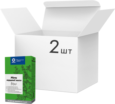 Упаковка фіточаю Віола М'яти перцевої листя 20 пакетиків по 1.5 г x 2 шт (4820241313600)