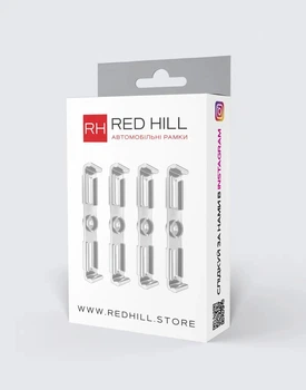 Рамка под номер, безрамочная (4 крепления под 2 номера) Red Hill прозрачная