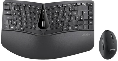 Zestaw bezprzewodowy Perixx PERIDUO-606 Ergonomic Black (4049571571256)