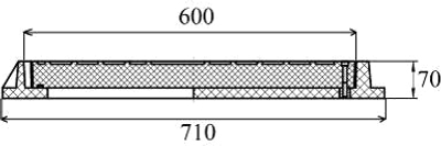 Люк Vidan п/п 1 т тип Л квадратний 710х710х50 мм кришка 600х600х25 мм із замком Чорний (L000008286)